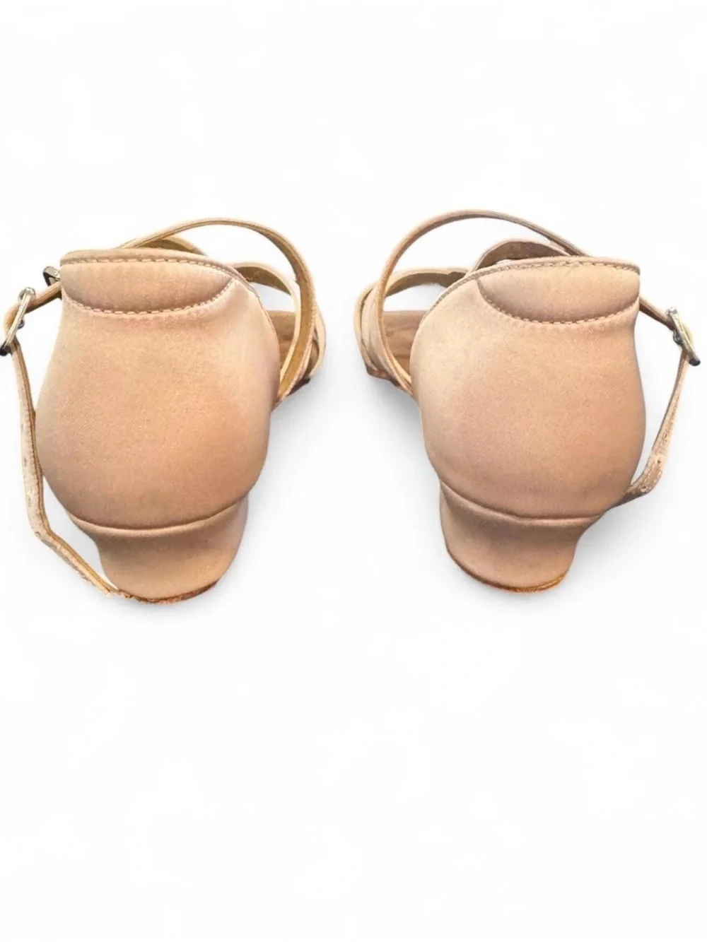 Girls' Strappy Low Heel Dance Sandals in Blush Pink